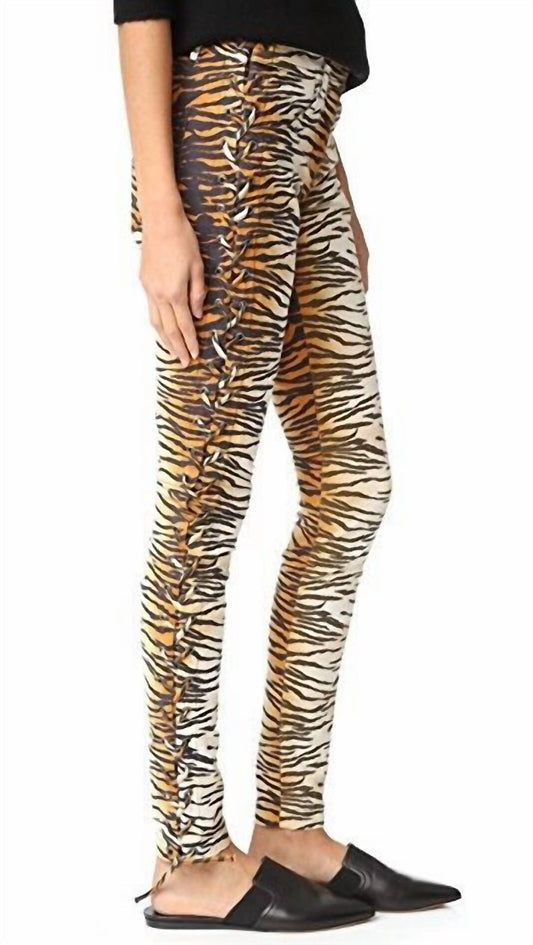 A.L.C. - Animal Print Tiger Side Lace Up Dent Pants
