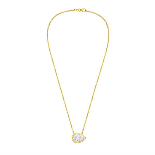Diana M Jewels - Women's East West Pear Shape Bezel Pendant (6.00 Ct)