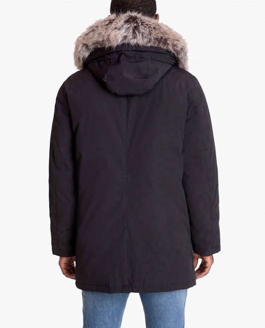 London Fog - Artic Parka With Removable Faux Fur Trim On Hood