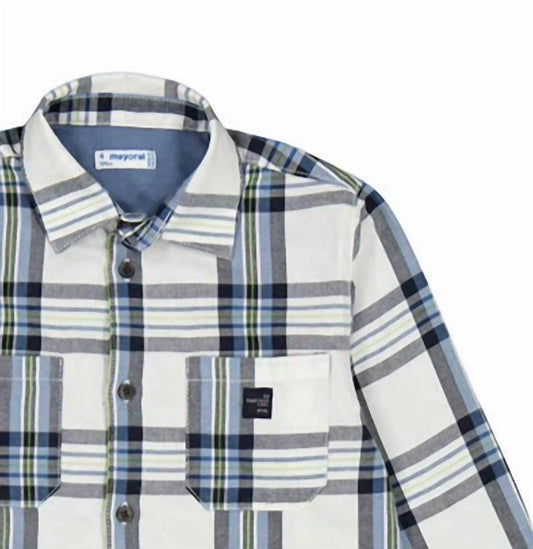 Mayoral - Boy's Plaid Long Sleeve Shirt