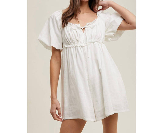 Wishlist - Gracie Gingham Puff Sleeve Romper