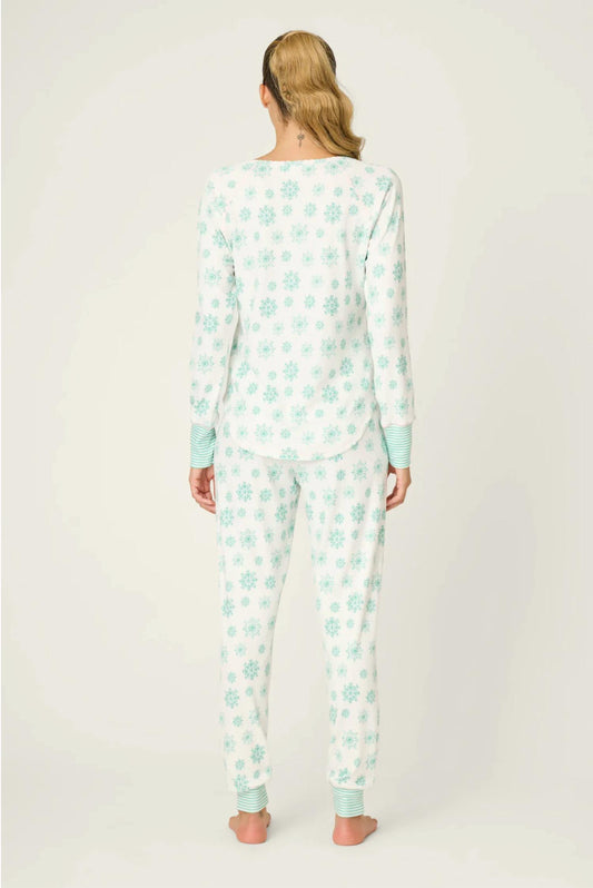 Pj Salvage - Snowflake Wishes Pointelle Pants Set