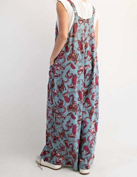 Easel - Western Print Soft Jumpsuit