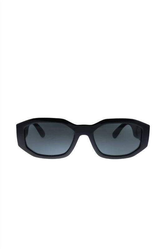 Versace - Geometric Plastic Sunglasses with Grey Lens