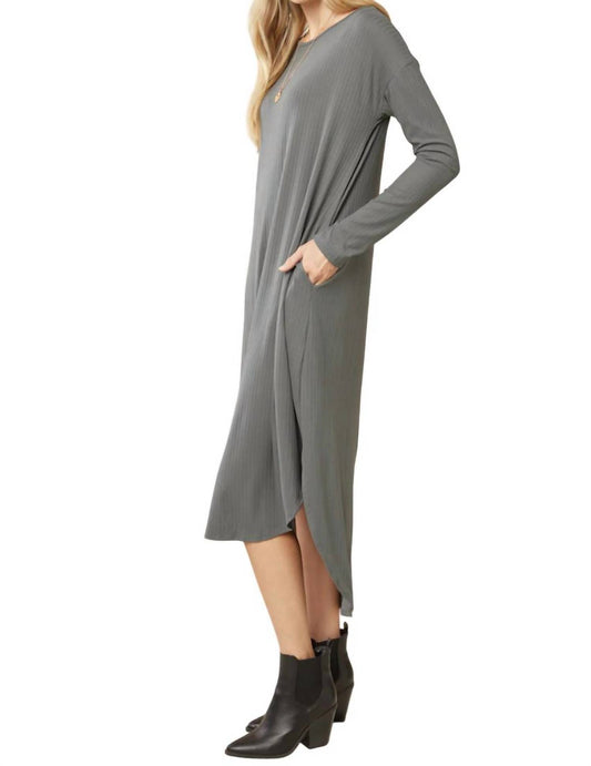 Entro - Ribbed Pocket Midi Dress