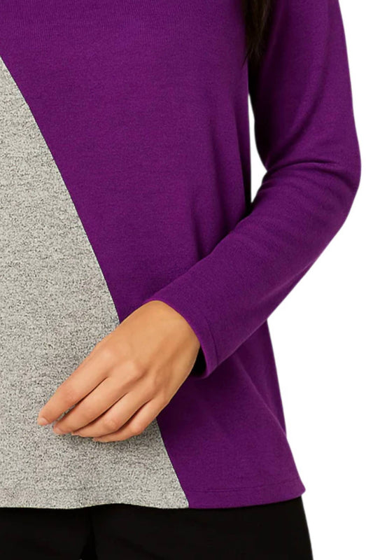 French Kyss - Color Block Turtleneck Sweater