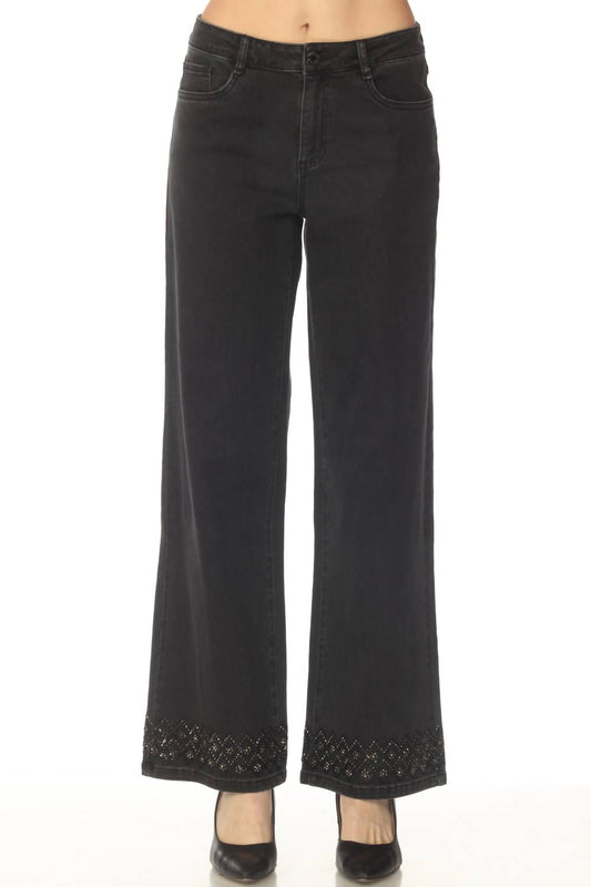 Joseph Ribkoff - Embellished Wide Leg Jeans