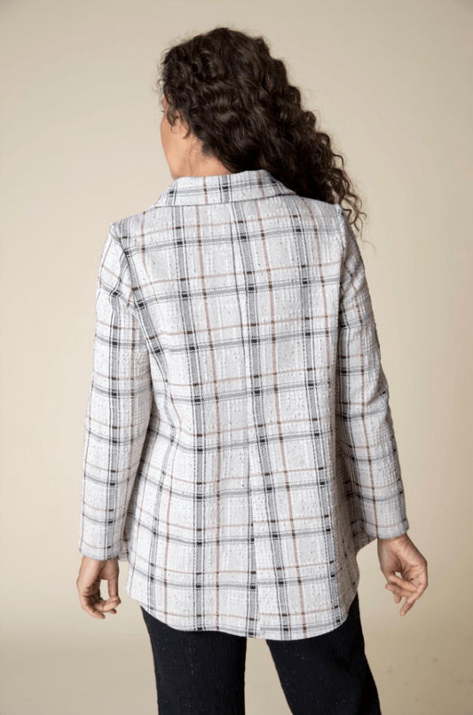 Habitat - Windowpane Plaid Knit Swing Jacket