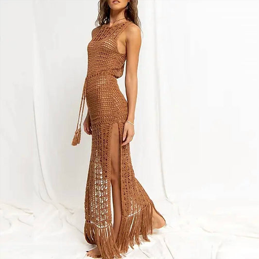 Little Trendy - Franny Knitted Beach Cover Up Maxi Dress