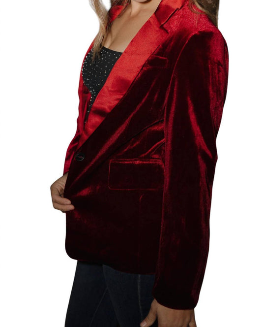 Ee:Some - Scarlet Velvet Blazer