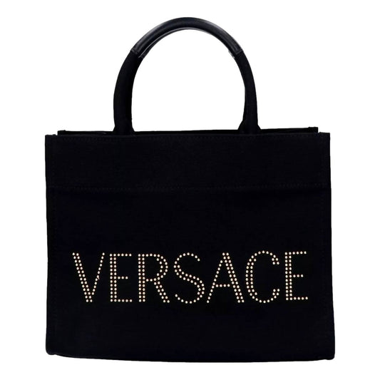 Versace - Women's Canvas Studded Logo Tote Bag