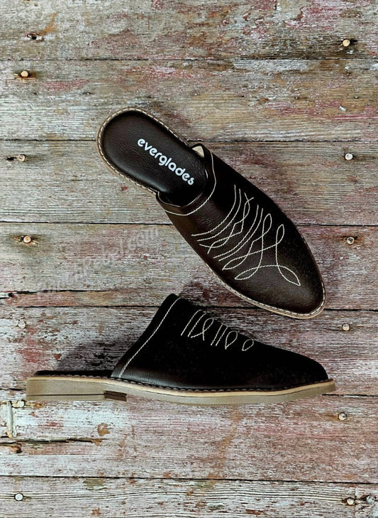 Everglades - Women's Western Embroidered Slide Mules