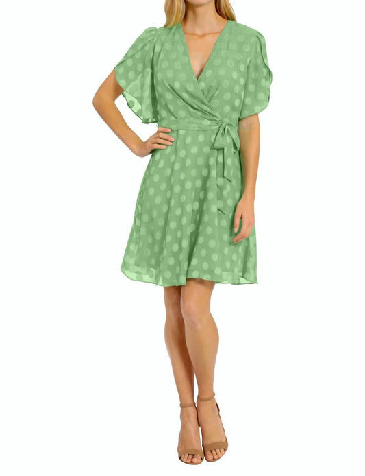 Caillan Pleated Surplice Dress
