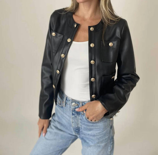 Six/Fifty - Blair Faux Leather Blazer