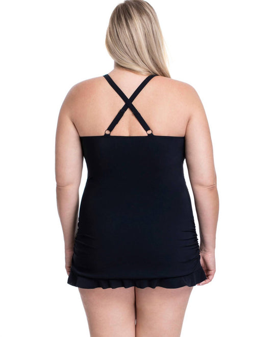 Profile By Gottex - Plus Size Halter Cross Back Underwire Swimdress