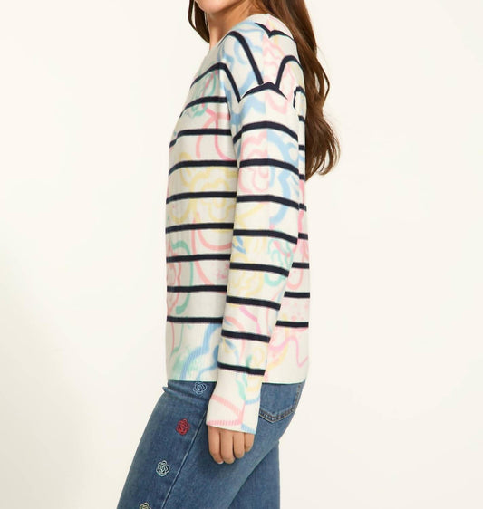 Fdj - Rosette Print Boat Neck Sweater
