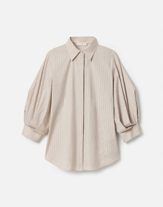 Lafayette 148 - Women Balloon Sleeve Slim Shirt