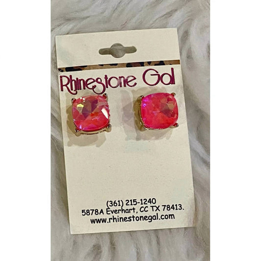 Sophia Collection - Women's Faceted Gem Stud Earrings