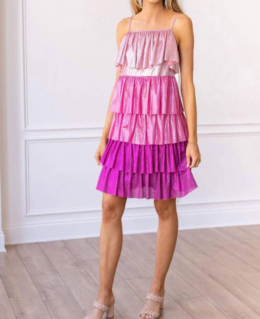 Southern Grace - Flair Metallic Layered Dress