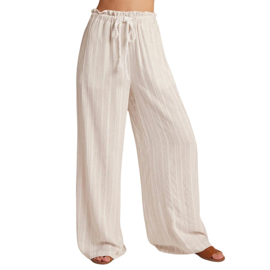 Bella Dahl - Smocked Ruffle Waist Wide Leg Crop Pants