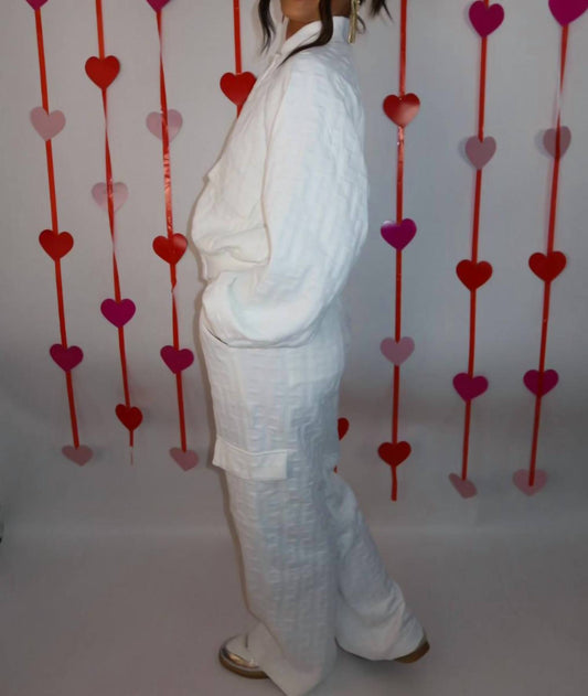 Mulla - Embossed Bomber And Long Pants Set