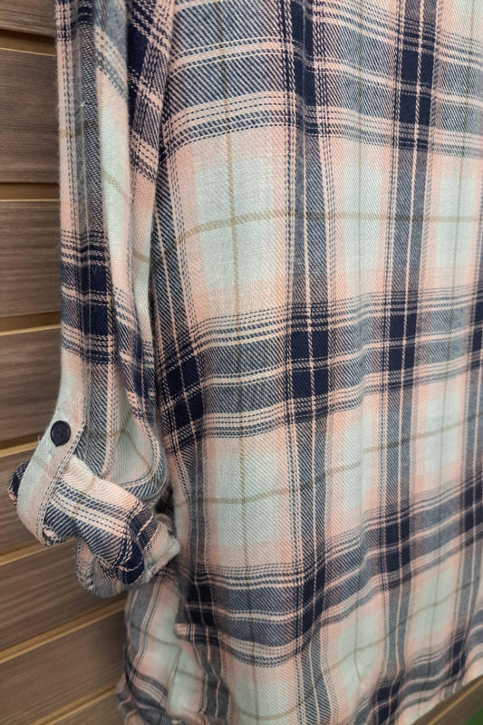 Cozy Casual - Women's Flannel Open Collar Blazer