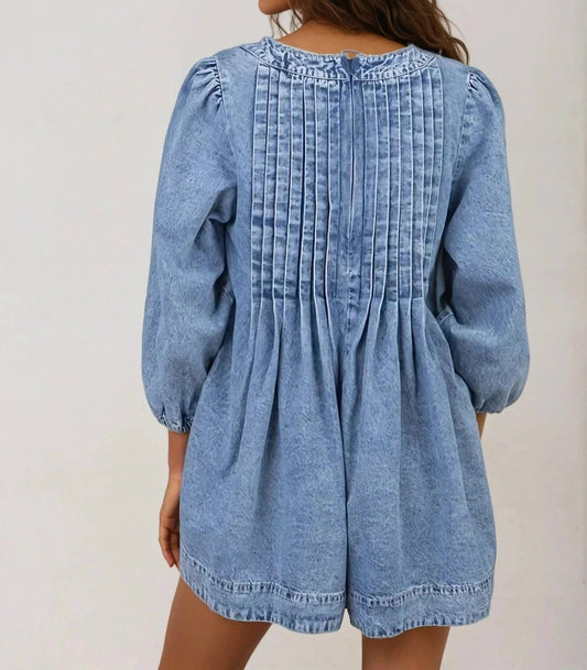 Veveret - Long Sleeve Webster Denim Romper