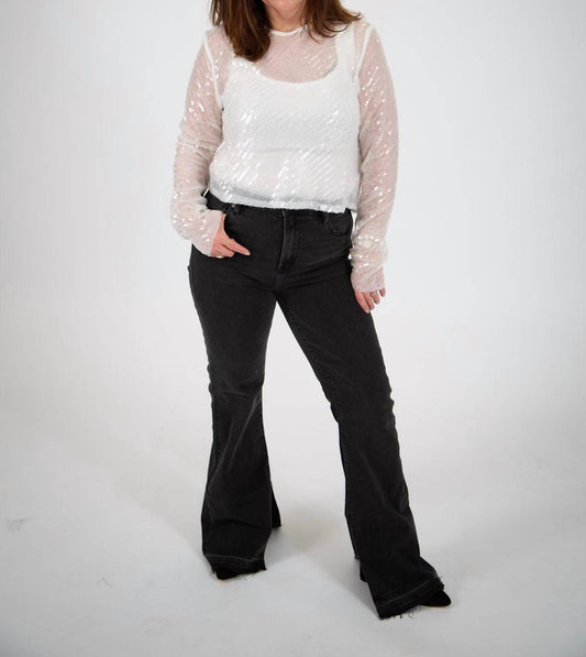 Idem Ditto - Diagonal Sequin Crop Top