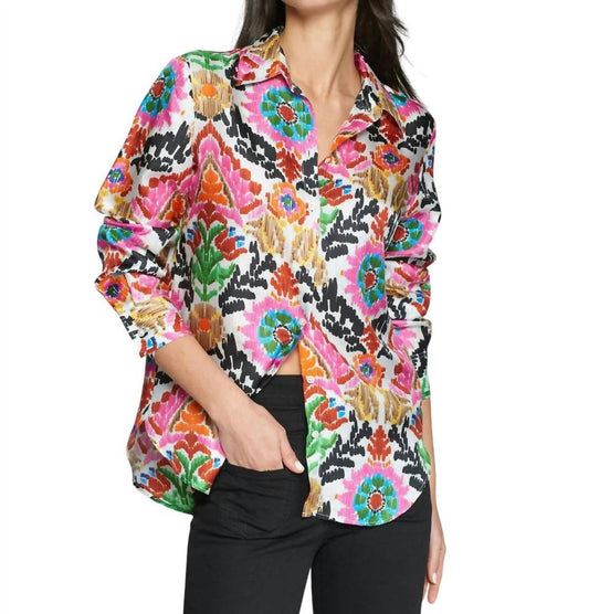 Vilagallo - GABY IKAT SILK BLOUSE