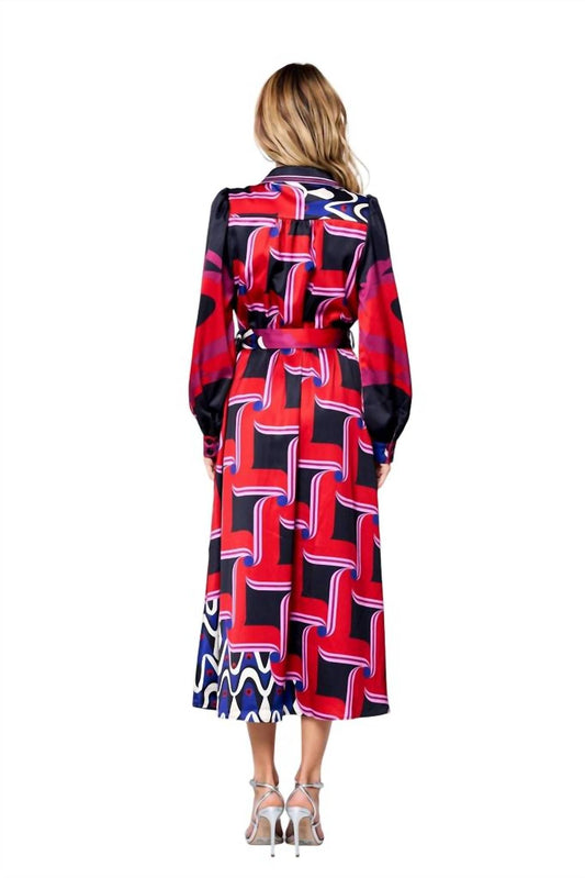 Ciebon - Jessenia Engineered Swirl Shirt Dress