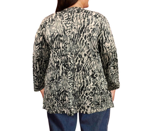 On The Plus Side - Long Sleeve Draped Cardigan - Plus