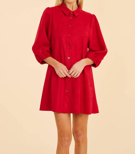 Dolce Cabo - Faux Suede Exagerated Sleeve Dress