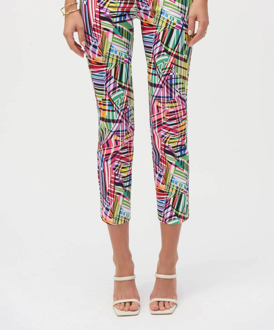 Joseph Ribkoff - Printed Pull On Straight Cropped Pants