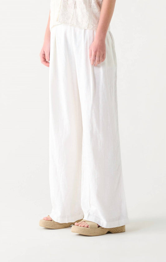 Dex - High Waist Elastic Waist Wide Leg Pants