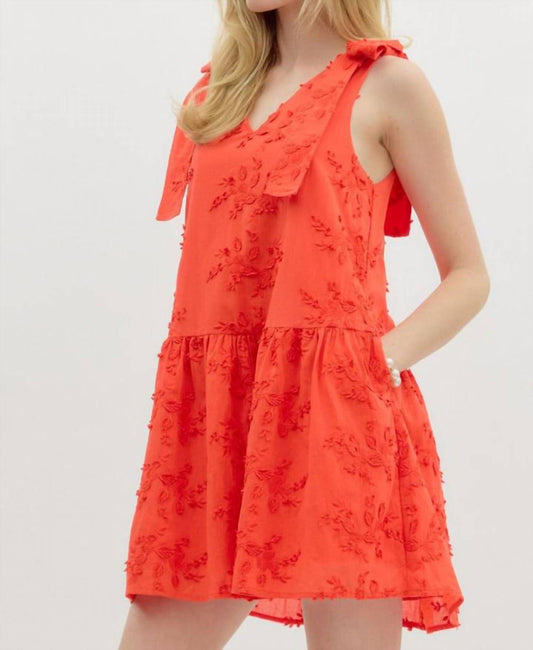 Entro - Poised Perfection Floral Applique Mini Dress