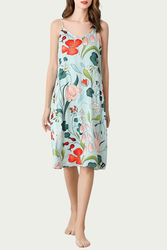 MULBERRY FLORAL-PRINT SILK MIDI SLIP DRESS