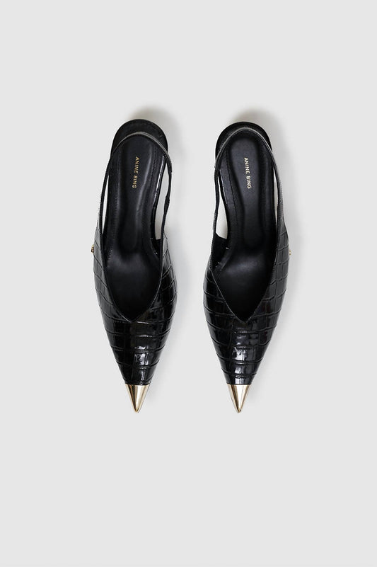 Anine Bing - Women's Nina Heels With Metal Toe Cap