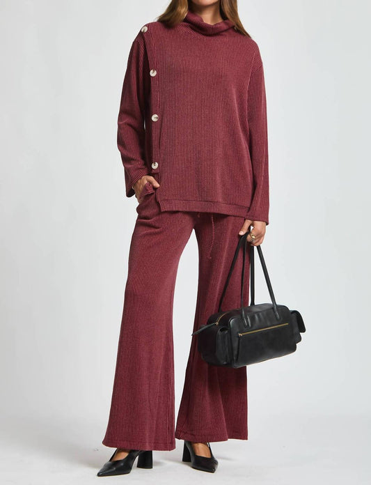Dear Scarlett - Two Piece Cowl Neck Ribbed Travel Set