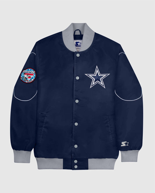 Starter - Men's Dallas Cowboys Snap-front Bomber Starter Jacket