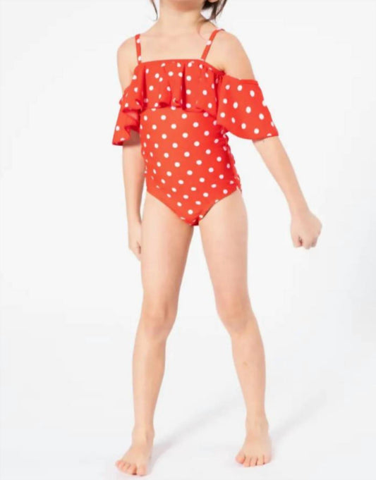 Marina West Swim - Girls Off Shoulder & Ruffled 1pc Swim Suit