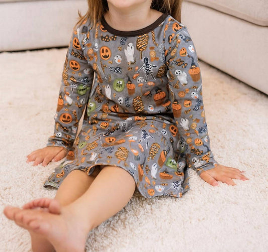 Kickee - Long Sleeve Twirl Dress With Pockets