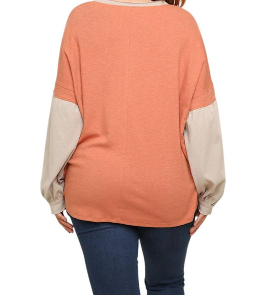 Umgee - Henley Color Block Top