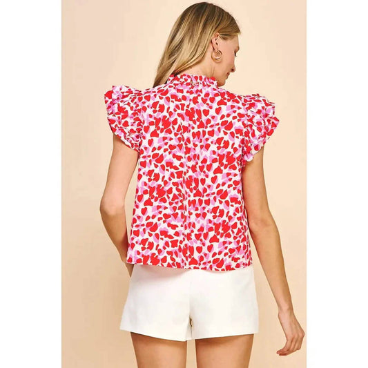 Pinch - Hearts Woven Top