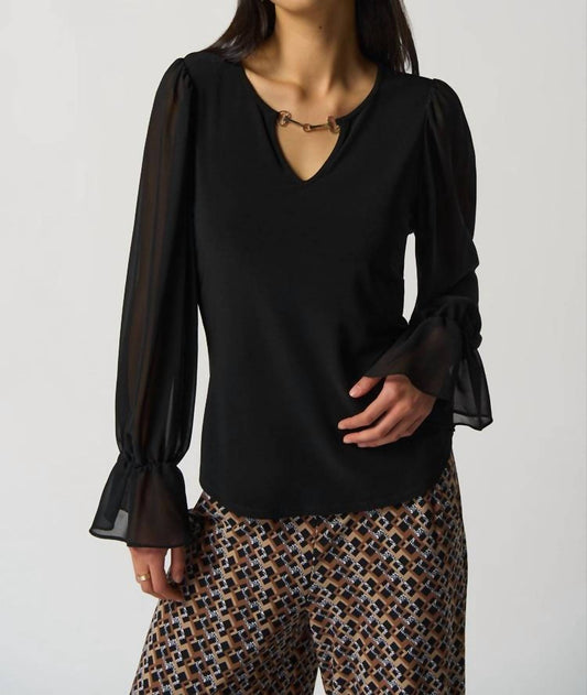 Joseph Ribkoff - Ruffle Sleeve Top