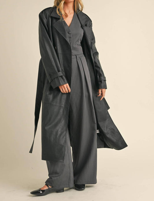 Klesis - Leather Belted Trench Coat