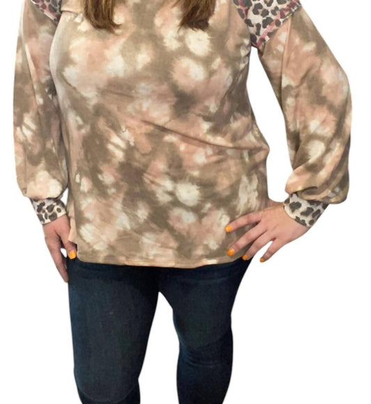 Honeyme - Leopard and Tie Dye Sweater
