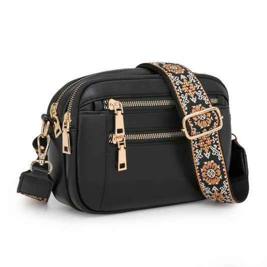 Bella + Carina - Women's Multi Zipper Crossover Body Bag