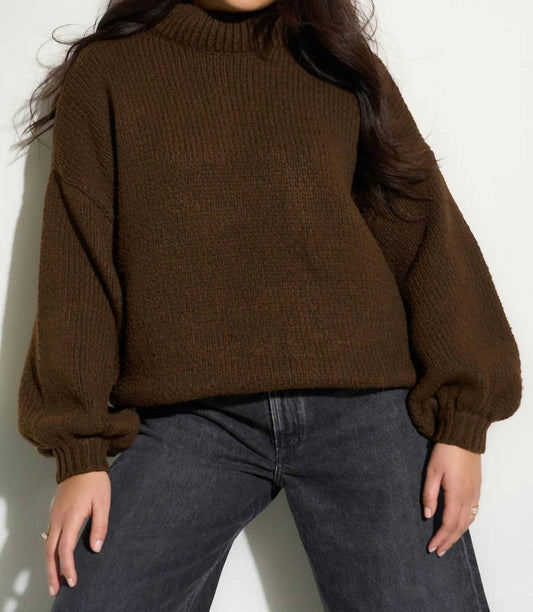 Callahan - Bellamy Chunky Knit Pullover Sweater - brown - clothing - crew