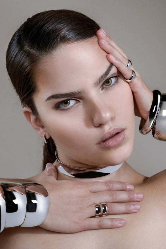 Eklexic - Women's Large Domed Cuff Braclet