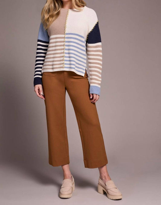 Tribal - Multi Stripe Boat Neck Sweater